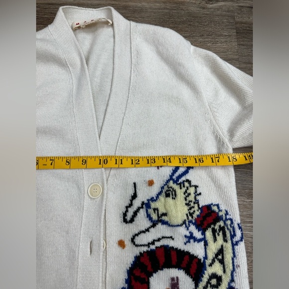 Marni  WOOL-CASHMERE BLEND CARDIGAN WITH JACQUARD DRAGON size S-M - Picture 14 of 14